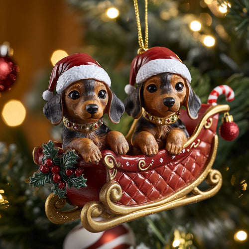 Cheerful Dachshund CW1211002CL Christmas Ornament