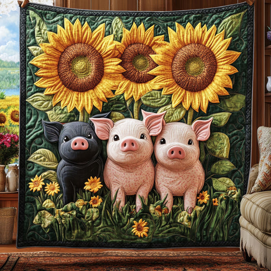 Sunflower Pig Trio KL0512004CL Quilt
