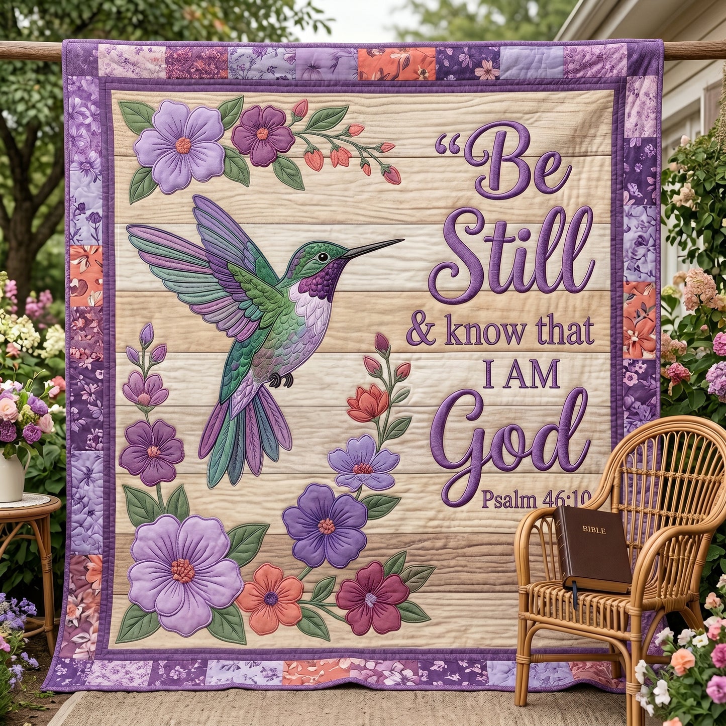 Hummingbird Be Still XR2004015CL Quilt