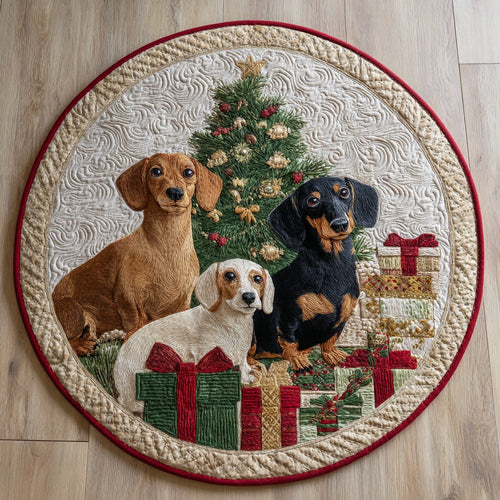 Cozy Christmas Paw XR0611017CL Quilted Round Mat
