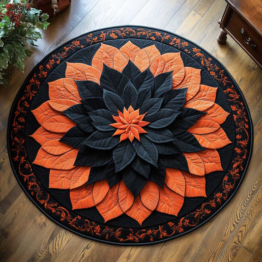 Dahlia Midnight WN2804022CL Quilted Round Mat