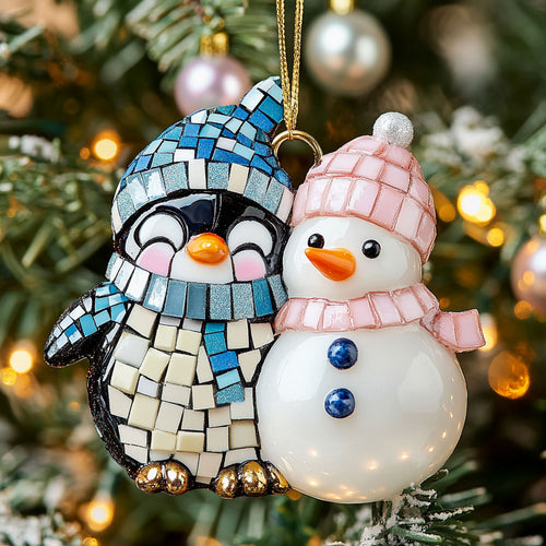 Penguin and Snowman CW2611010CL Christmas Ornament