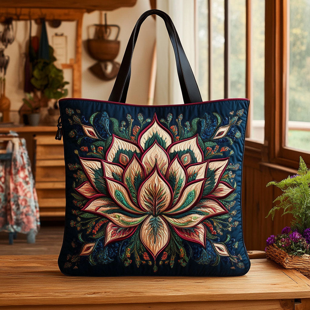 Serenity Lotus KL1112026CL Quilted Tote Bag