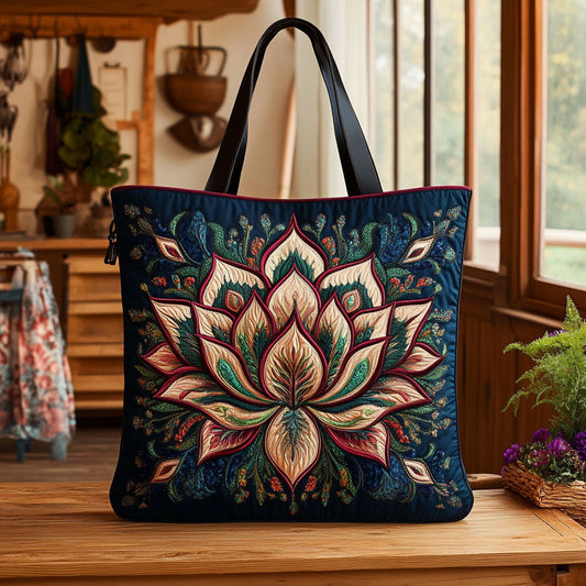 Serenity Lotus KL1112026CL Quilted Tote Bag