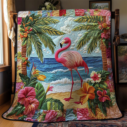 Caribbean Flamingo Beauty WN1003044CL Quilt