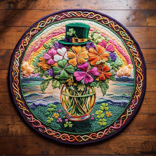 Lucky Shamrock Bloom WN2904080CL Quilted Round Mat