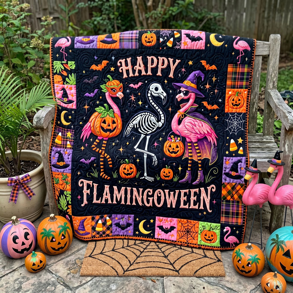 Happy Flamingoween WN2006008CL Quilt