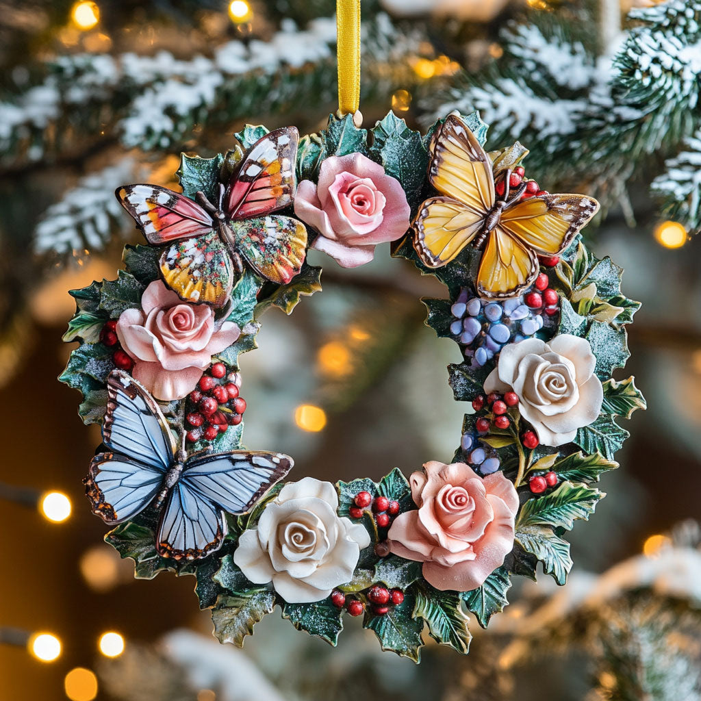 Butterfly Petal Kiss WN0812007CL Christmas Ornament