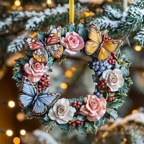 Butterfly Petal Kiss WN0812007CL Christmas Ornament