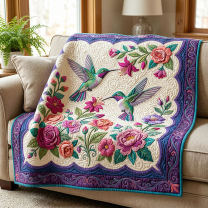 Elegant Hummingbird Garden WN0904018CL Quilt