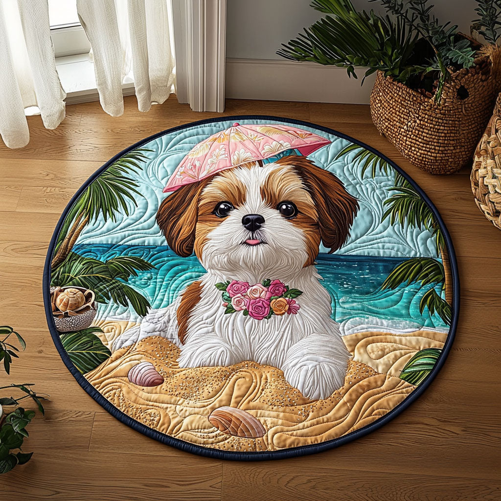 Graceful Shih Tzu QA1112035CL Quilted Round Mat