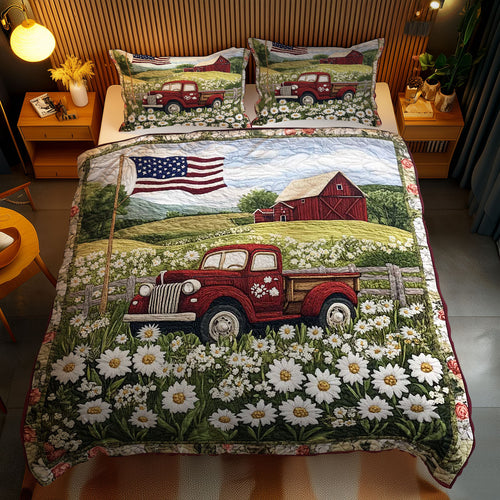 Floral Red Truck WN0703083CL Duvet Cover Set