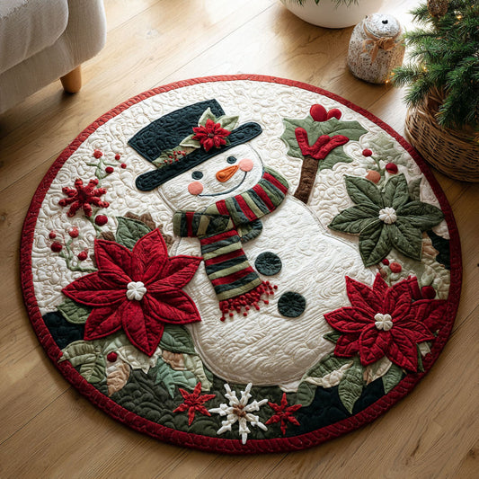 Winter Snowman Cheer CW2410048CL Quilted Round Mat