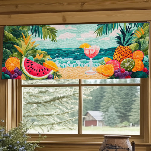 Tropical Beach Picnic WJ0104024CL Quilted Valance