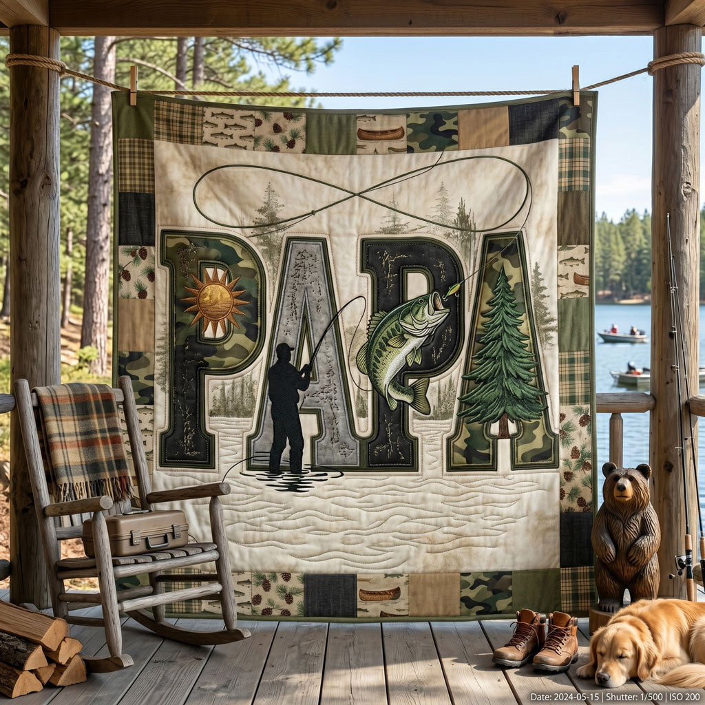 Bass Fishing Adventure Papa WN1006001CL Quilt