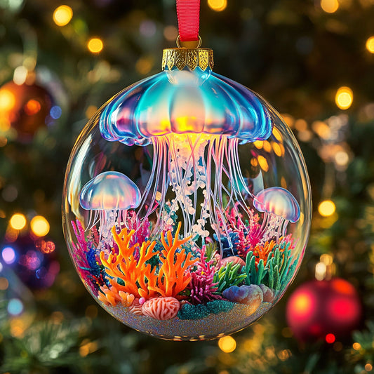 Neon Jellyfish Globe CW2511035CL Christmas Ornament
