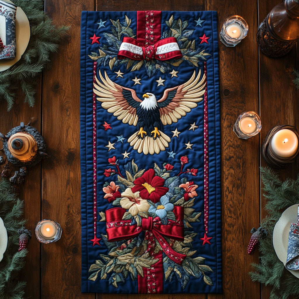 Bald Eagle Honor WN1206023CL Quilted Table Runner
