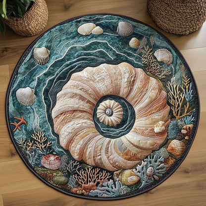 Seashell Harmony WN2306036CL Quilted Round Mat