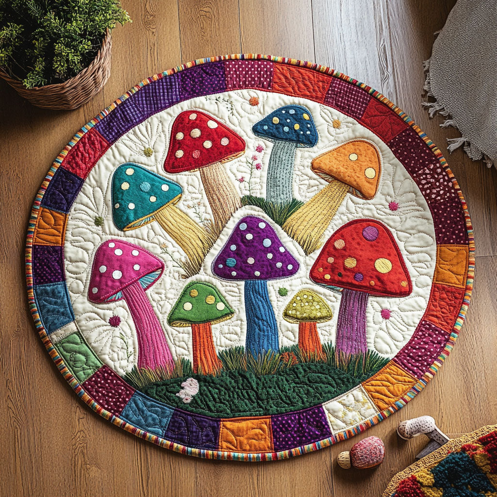 Twilight Mushroom WN0307135CL Quilted Round Mat