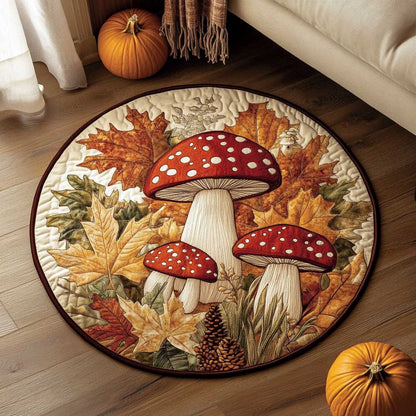 Wild Mushroom WN1403047CL Quilted Round Mat