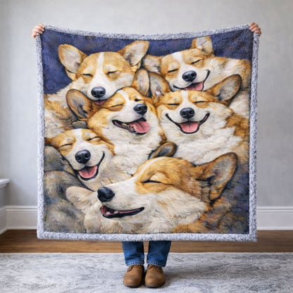 Corgi Cuddle CP1701002CL Faux Fur Throw Blanket