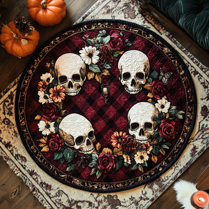 Autumn Skull WN1308006CL Quilted Round Mat