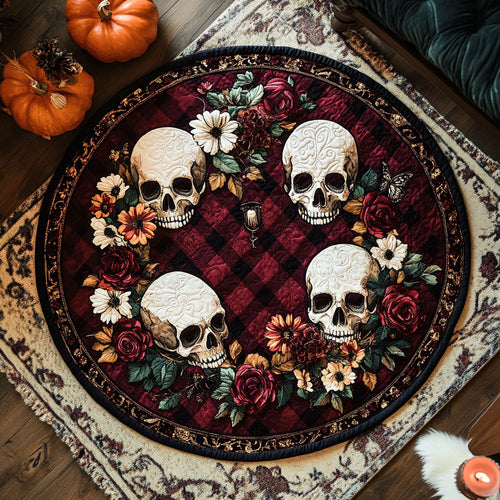 Autumn Skull WN1308006CL Quilted Round Mat