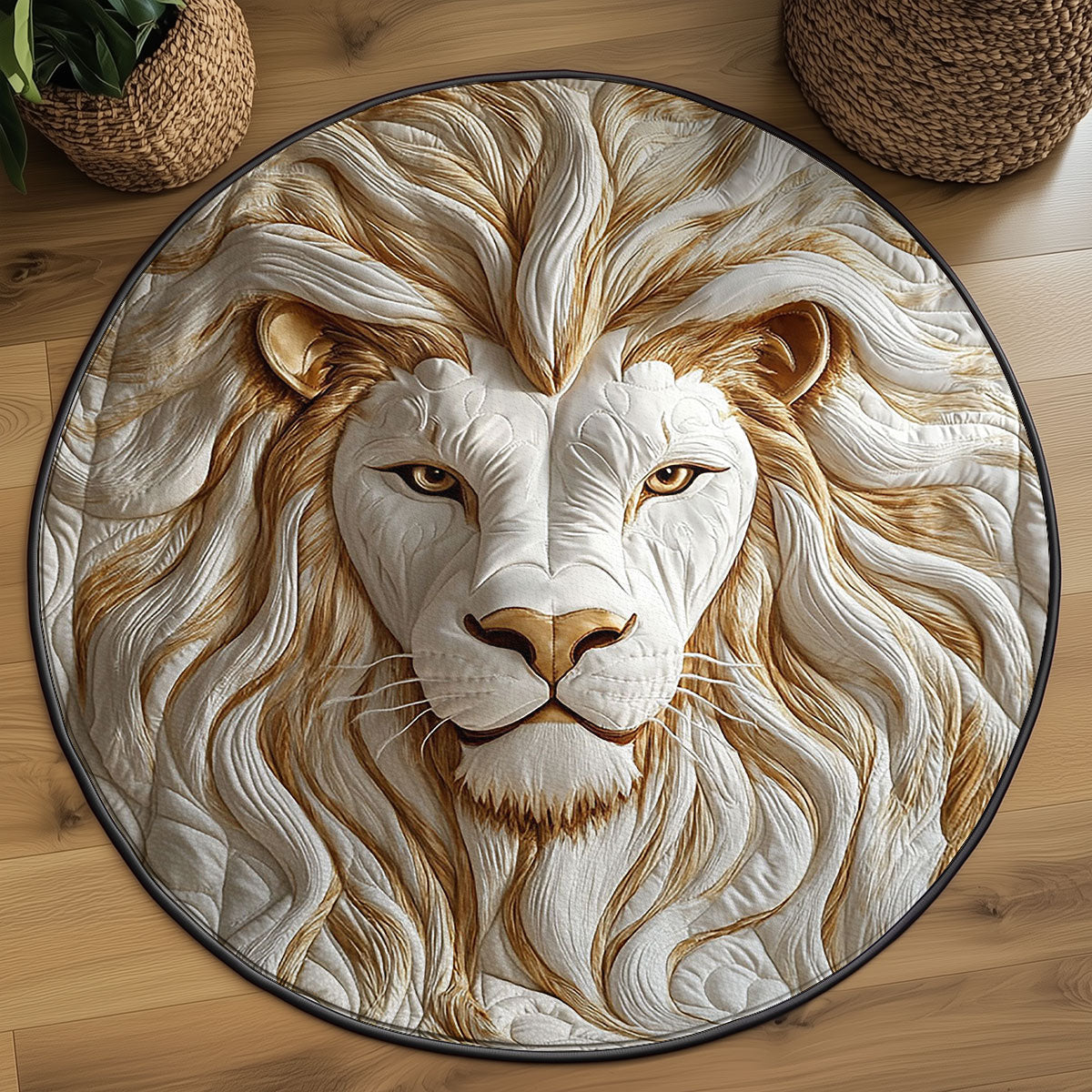Lion Of Legacy WJ1906034CL Quilted Round Mat