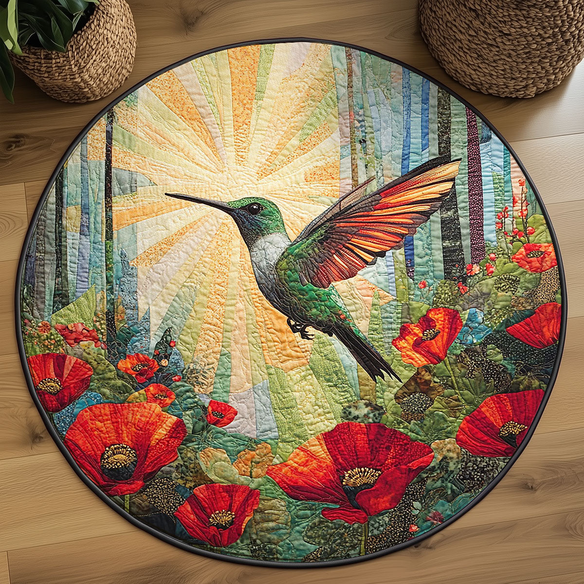 Hummingbird Horizon WJ1906033CL Quilted Round Mat
