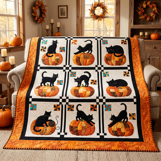 Halloween Cat Pumpkin XR1305002CL Quilt