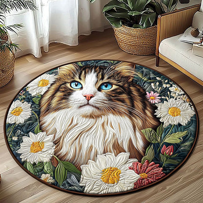 Blooming Cat QA1201028CL Quilted Round Mat