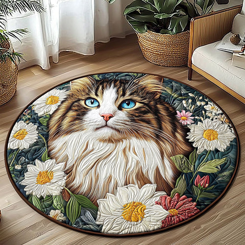 Blooming Cat QA1201028CL Quilted Round Mat