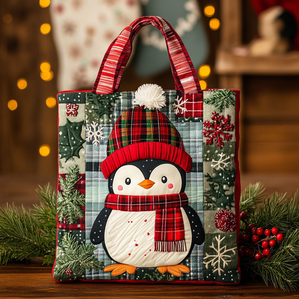 Holiday Penguin CW3110028CL Quilted Tote Bag