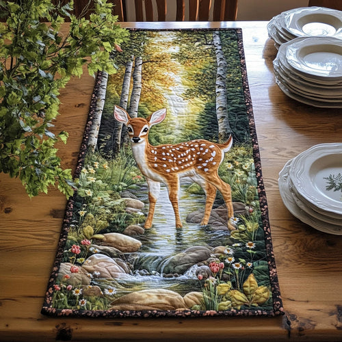 Lone Fawn WJ3006026CL Quilted Table Runner