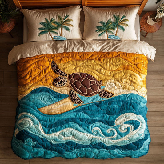 Surfing Tropical Turtle WP0204002CL Quilt