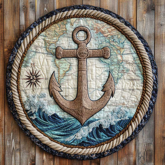 Anchor Waves WN0705009CL Quilted Round Mat