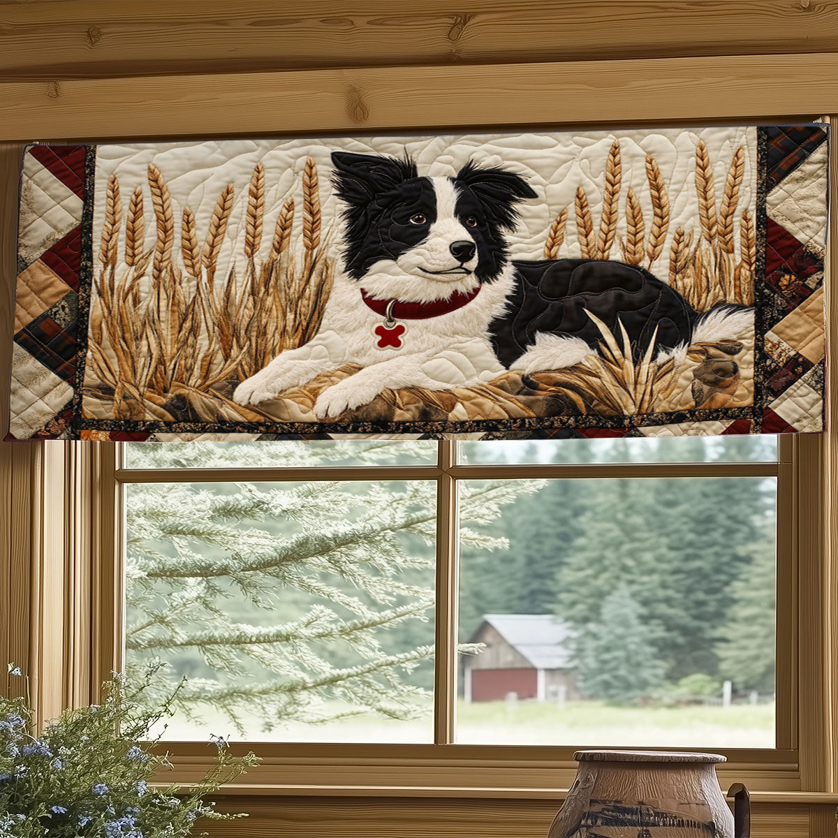 Charming Border Collie WJ2705024CL Quilted Valance