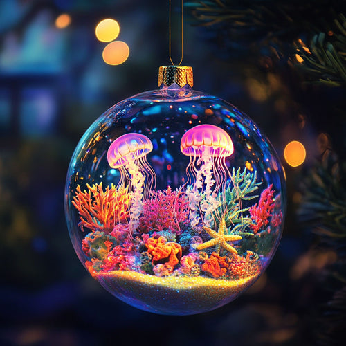 Jellyfish Blue Whispers WN2911049CL Christmas Ornament