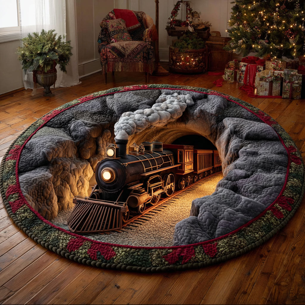 Christmas Train CW2811003CL Quilted Round Mat