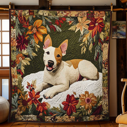 Floral Bull Terrier WN0802015CL Quilt