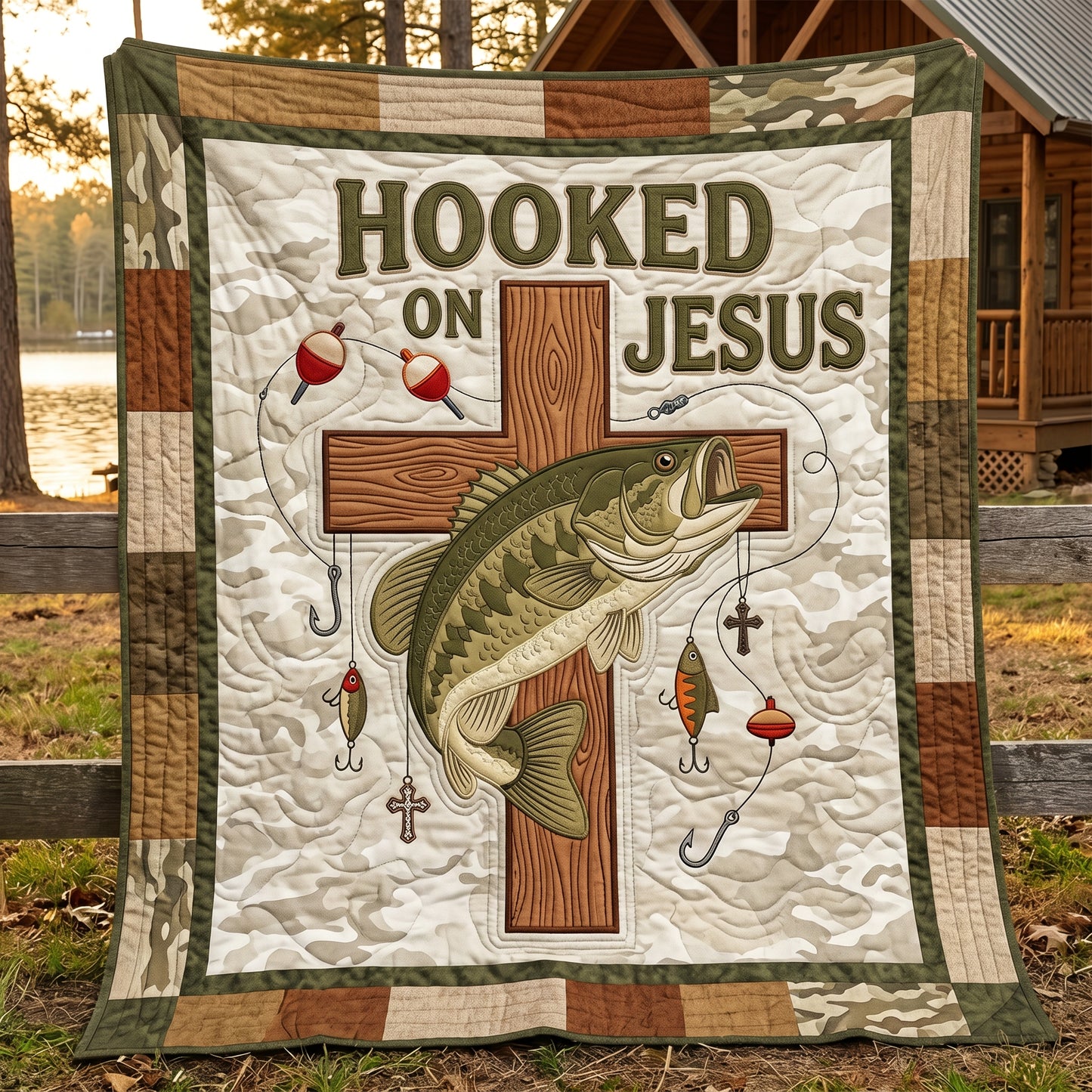 Hooked On Jesus XR2104004CL Quilt