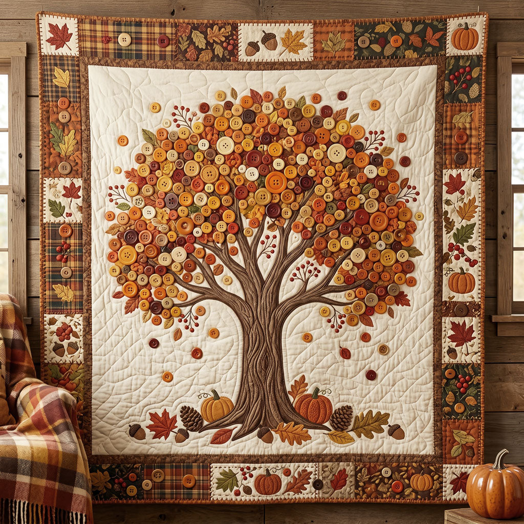Harvest Buttons Tree WN1906008CL Quilt