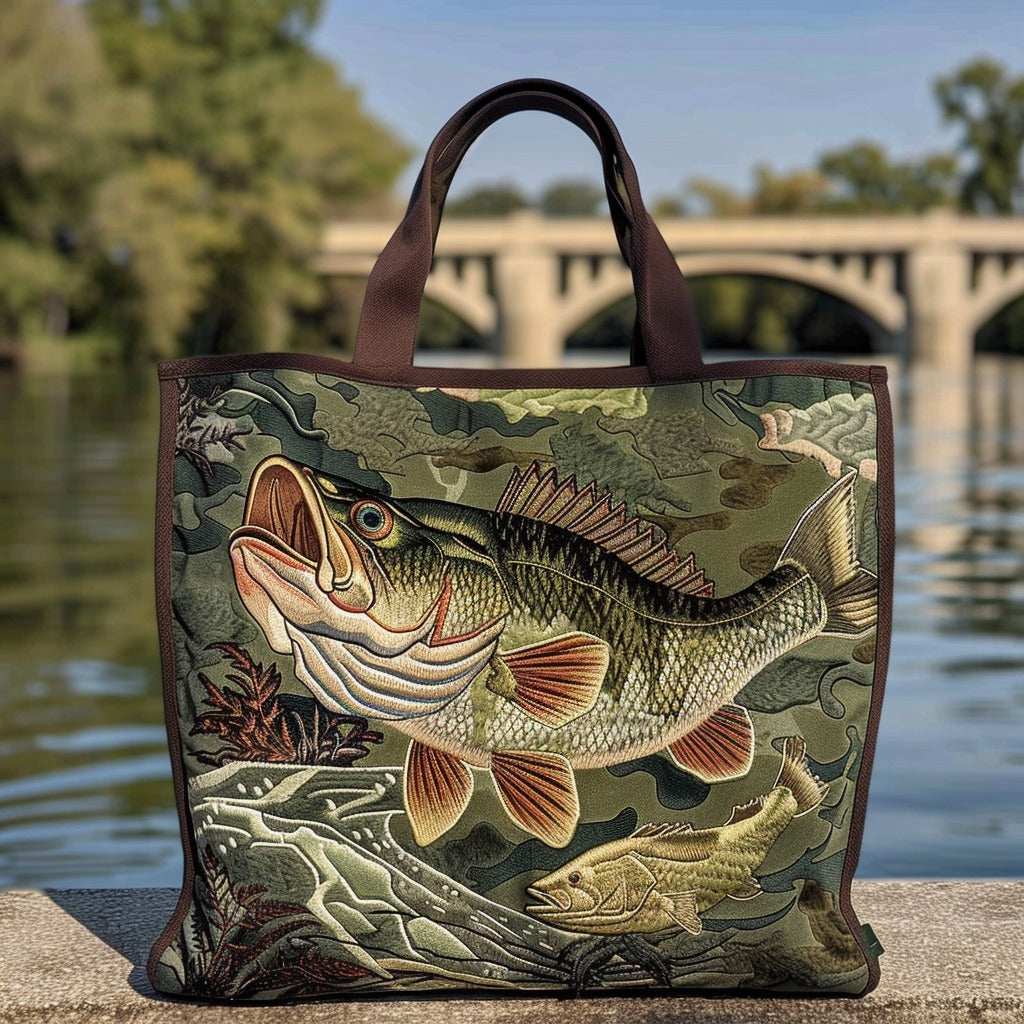Bass Fish Lovers XR0411007CL Quilted Tote Bag