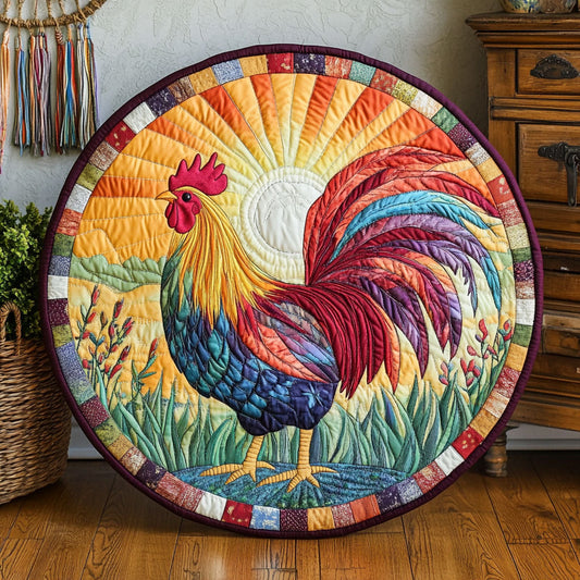Sunrise Chicken WJ0506044CL Quilted Round Mat