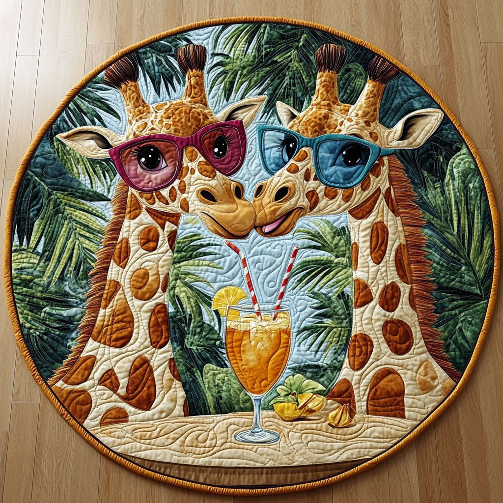 Giraffe Summer Cheers KL1912040CL Quilted Round Mat