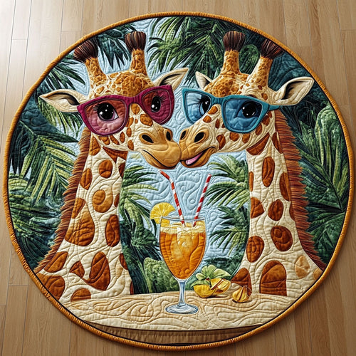 Giraffe Summer Cheers KL1912040CL Quilted Round Mat