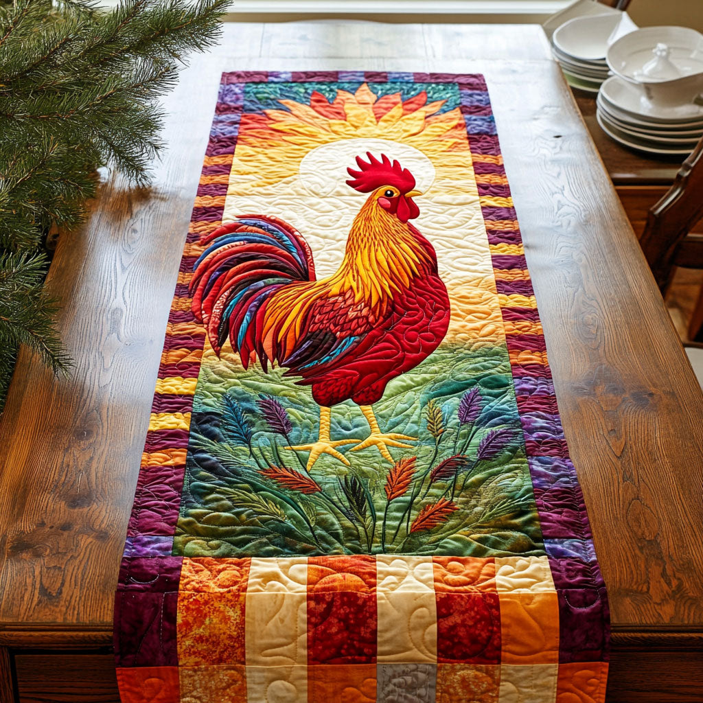Sunrise Chicken WJ0506035CL Quilted Table Runner