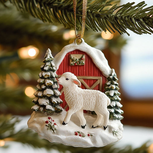 Farm Sheep WJ1612008CL Christmas Ornament