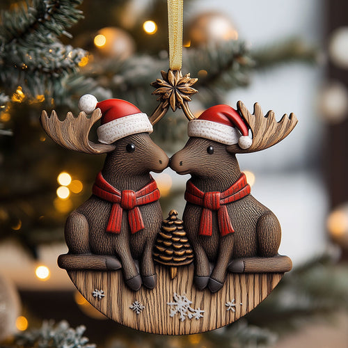 Moose Couple Christmas LT2210010CL Christmas Ornament