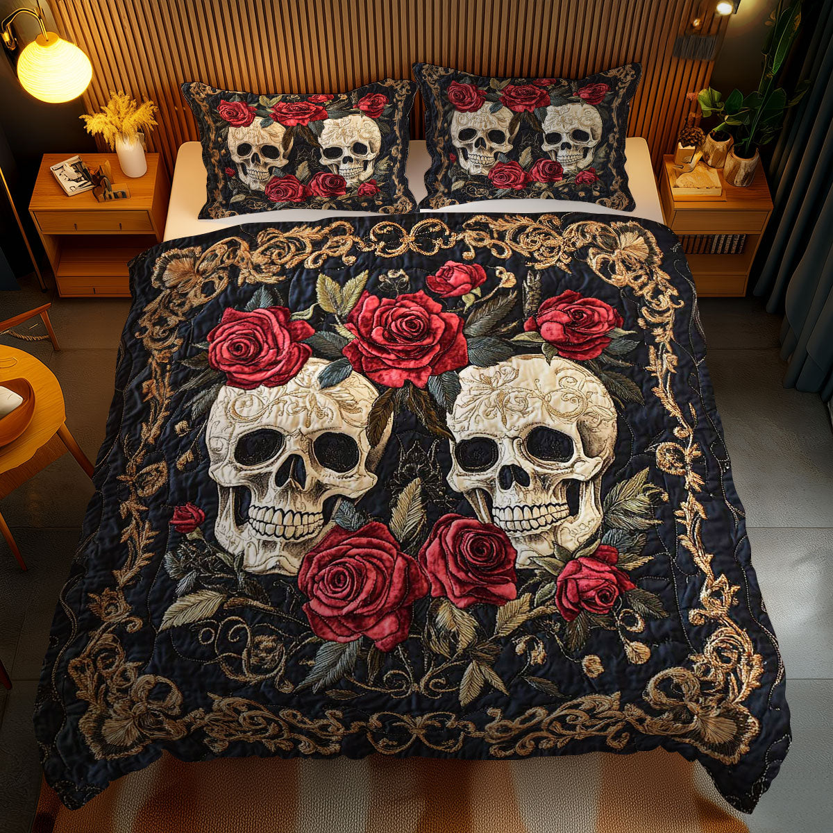 Skull Roses WN0803117CL Duvet Cover Set